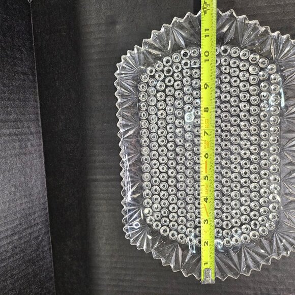 Antique EAPG Pattern Glass Pointed Hobnail Fan Edge Doyle 150 Dish Circa 1880s - Picture 8 of 8